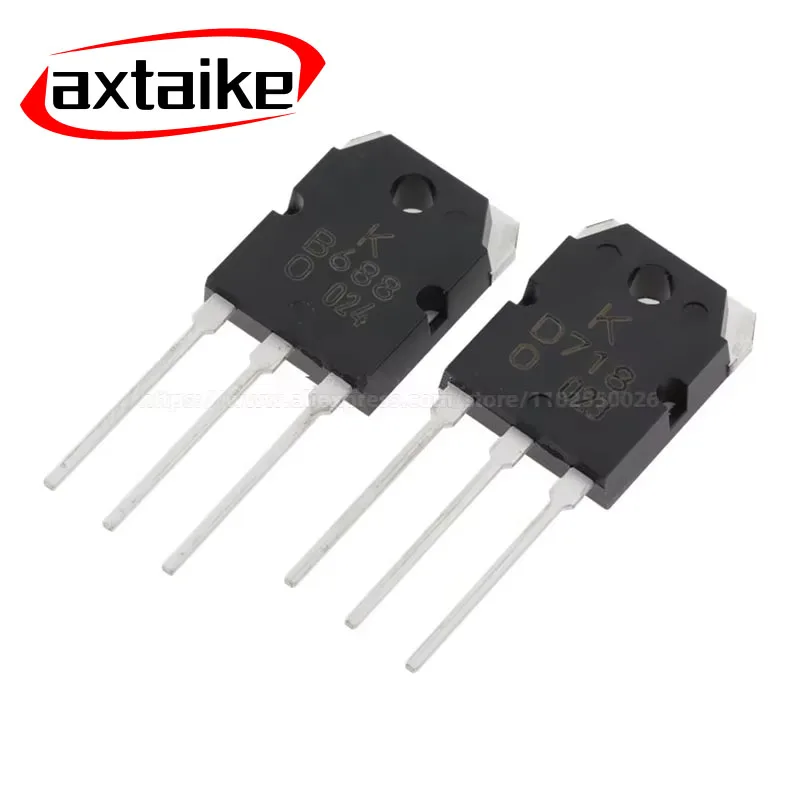 4PCS 2pais ( 2pcs 2SD718 + 2pcs 2SB688 ) 2SB688 2SD718 B688 D718 8A 120V NPN PNP DIP Audio Amplifier Transistors