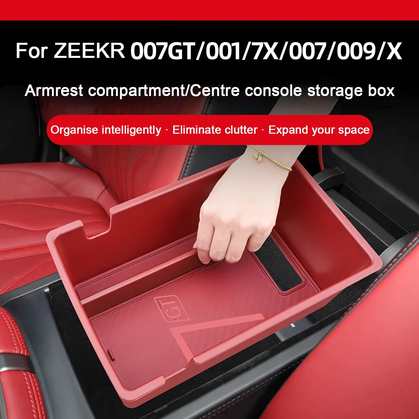 

For ZEEKR 7X 001 009 007GT 2021 2022 2023 2024 2025 Car Centre Console Armrest Handrail Storage Box Organizer Tray Accessories