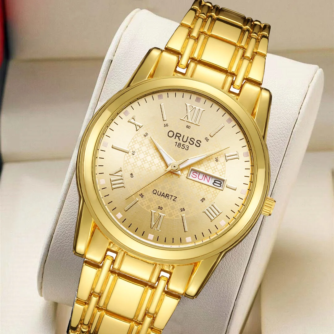 Hochwertige, atmosphärische, hochwertige Uhr, Persönlichkeit, Modetrend, klassischer Doppelkalender, langlebiger Trend, hübsche Uhr mit Stahlarmband