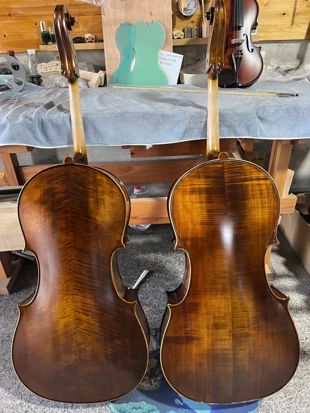 Coffee matte handmade Retro antique Cello 4/4 Flamed Maple wood Grade 4A Russia Spruce Professional Cello Musical Instruments