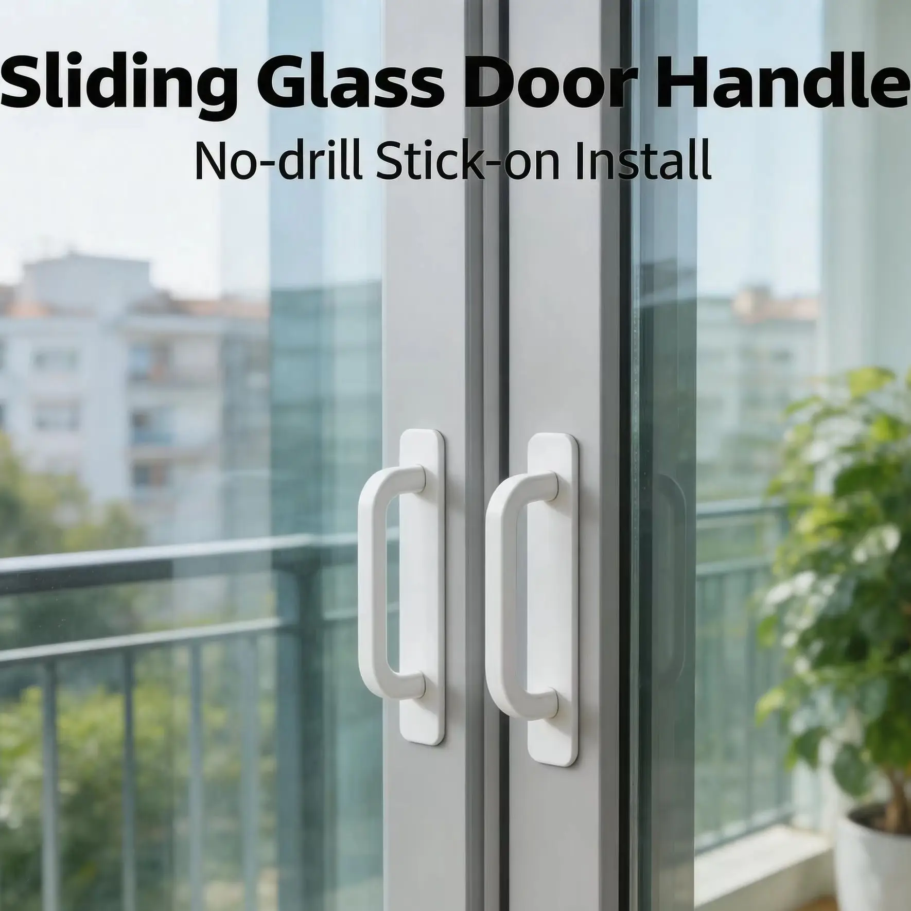 Self-Stick Adhesive Cabinet Handles No-Drilling Easy Installation for Cabinet Door Window Drawer Refrigerator