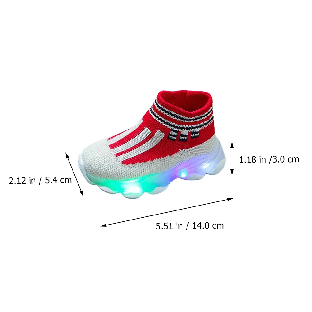 

1Pair Glow in The Dark Sneakers for Kids Childrens Sports Shoes with LED Lights Breathable Comfortable Socks Style for Everyday