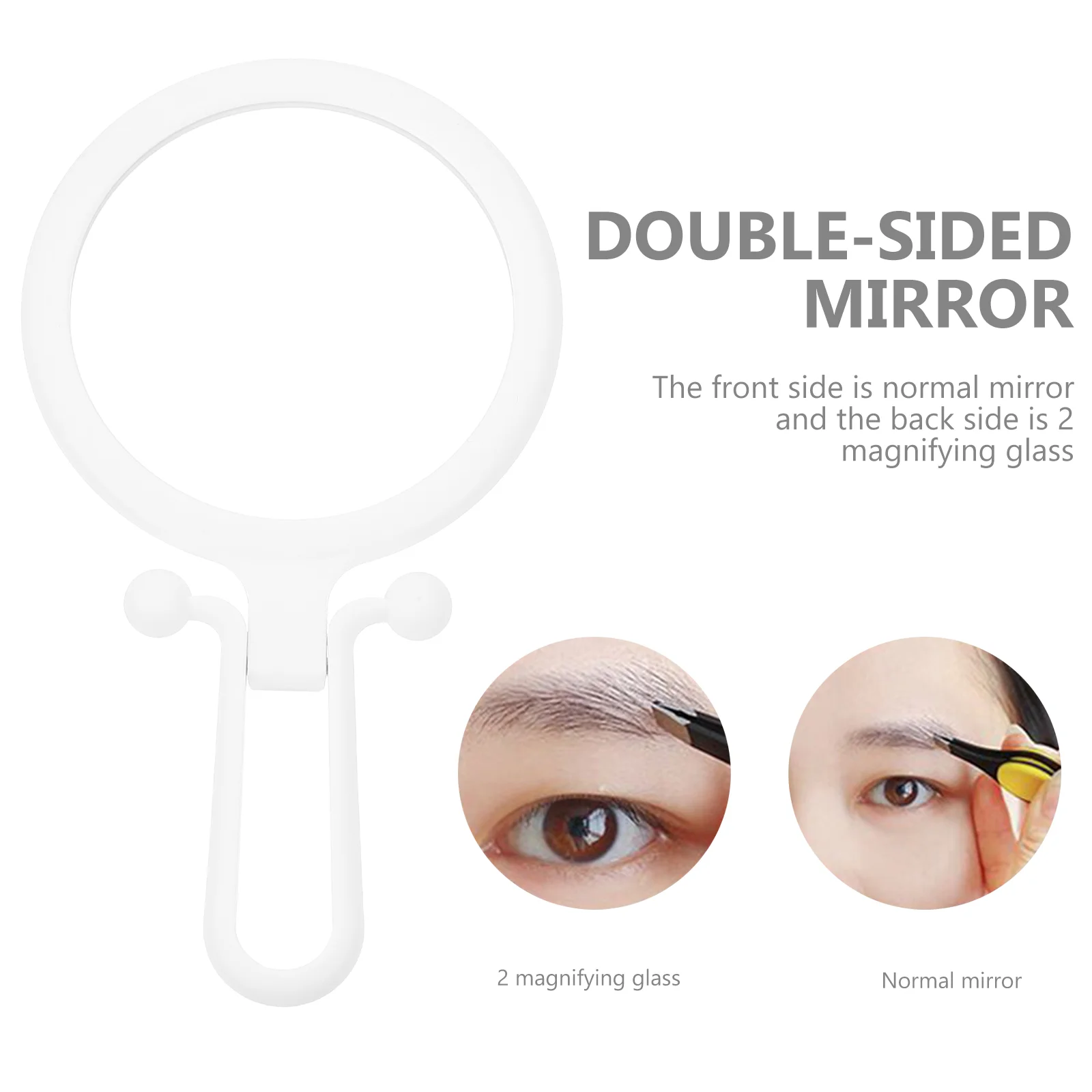 Klappbarer Kosmetikspiegel, praktisches Make-up, doppelseitig, handgehalten, für Damen, Salongriff, ABS-Glaslinse, kompakt, tragbar, faltbar, Schönheit