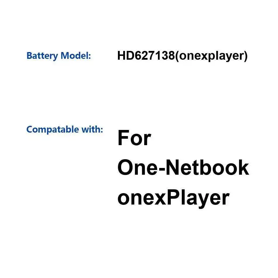 

HD627138 Сменный аккумулятор для ноутбука Onexplayer премиум-класса 15300 мАч для проигрывателя One-Netbook Onex