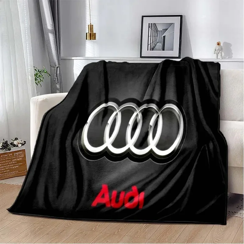 3D Sports Car A - Audi Logo Trend Blanket Living Room Bedroom Sofa Bed Warm and Comfortable All Season Picnic Portable Blanket