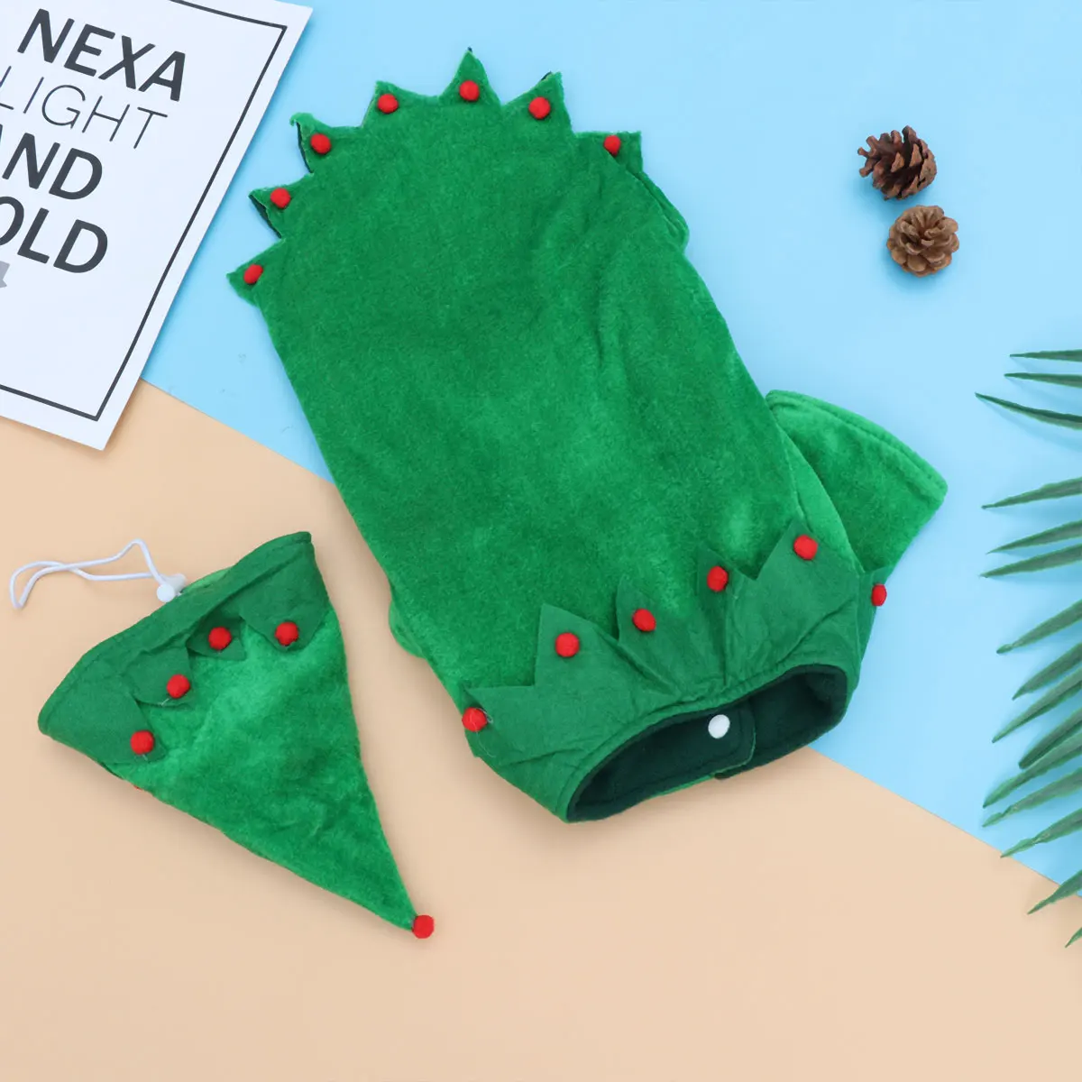 

1Set Christmas Pet Clothes Dog Cape Hat Size L Perfect Xmas Costume Party Photo Prop Pet Christmas Costume Party Dog Cloth