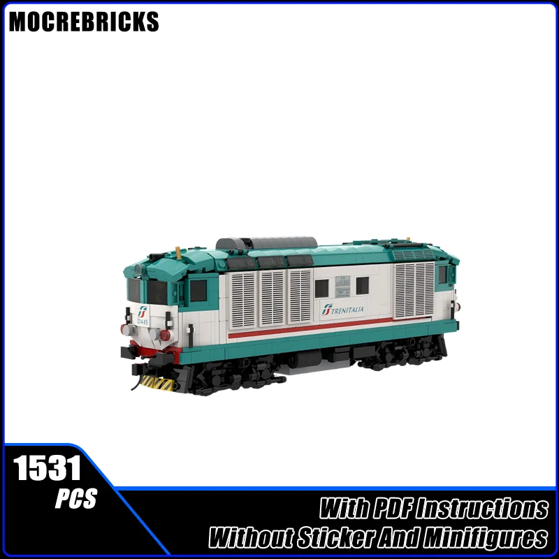 Klocki konstrukcyjne MOC City Railway FS Class D445 Pociąg pasażerski z zmianą biegów Model z klocków Zabawki dla chłopców Prezent na Boże Narodzenie