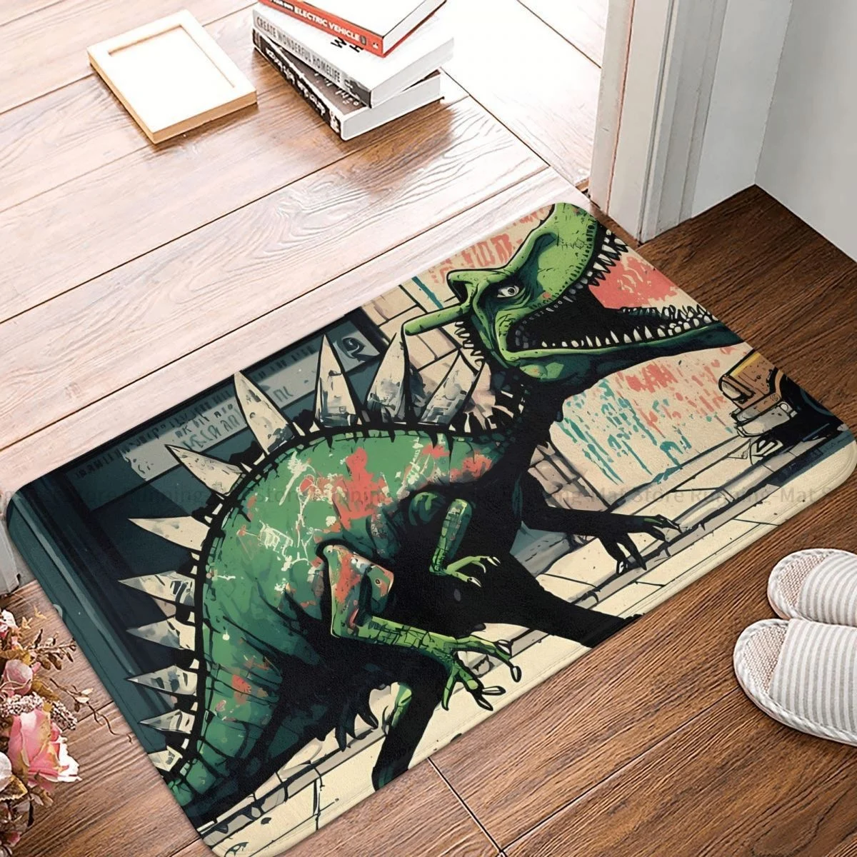 T. Rex Dinosaurs Bathroom Non-Slip Carpet Walking On Street Bedroom Mat Welcome Doormat Floor Decoration Rug