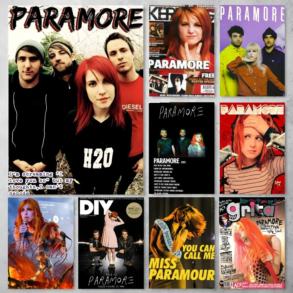 Band Paramore Poster Poster Stickers Painting Mural HD Wall Decals for Bedroom Living Room Home Self-Adhesive