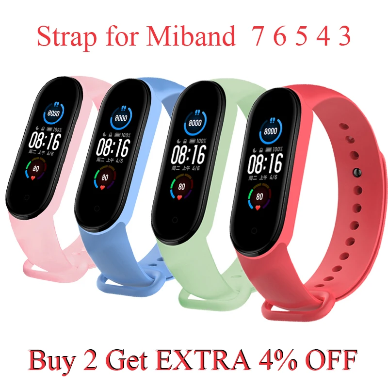 

Replacement Bracelet for Xiaomi Mi Band 3 4 5 6 Strap Silicone Wrist Strap for Miband 7 4 5 6 Wriststrap Smart Watch Band Wristb