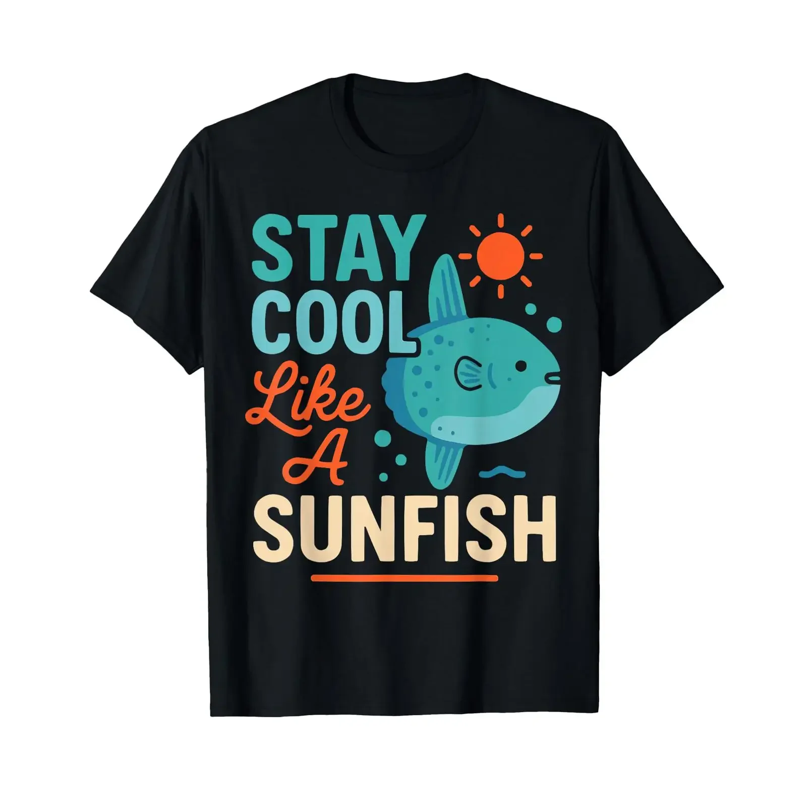 Ocean Sunfish Mola T-Shirt mit Meeresbiologie-Motiv, Vintage-Look, leicht gewaschen, stilvolles Oberteil für den Alltag, grafisches Design, dehnbar.