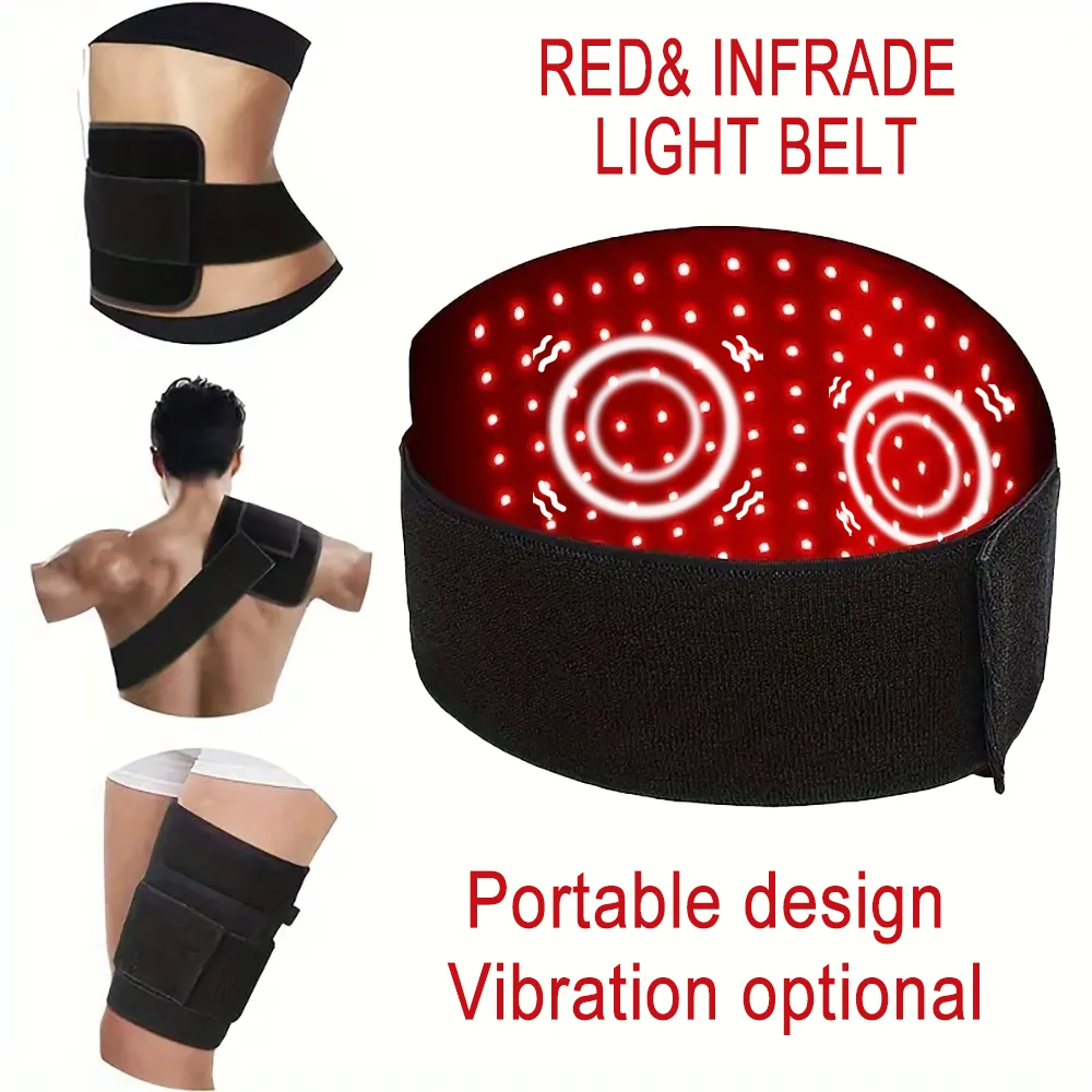 

Red Light Belt 120 LEDs Vibration Massage Pad 660nm+ 850nm Near Infrared for Waist Back