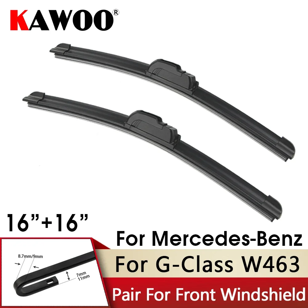 

KAWOO Front Car Wiper Blade 16"+16" For Mercedes-Benz G-Class W643 MK1 MK2 2012-2024 Fit U Hook Arm Windscreen Wiper Accessories