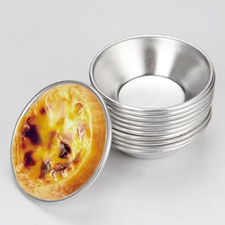 25Pcs Aluminum Alloy Egg Molds Round Shape Cupcake Mini Pie Baking  Reusable Muffin Cake Cookie  Cups  Mold