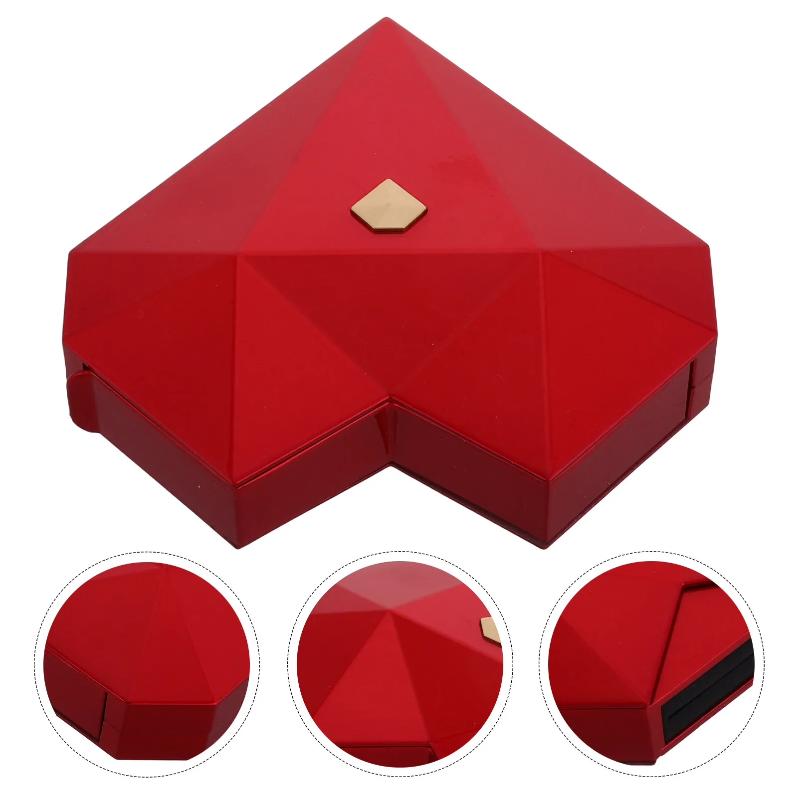 Elegant Heart Shaped Ring Box with Auto Open Mechanism Jewelry Organizer Small Compact Design for Proposal Engagement Wedding
