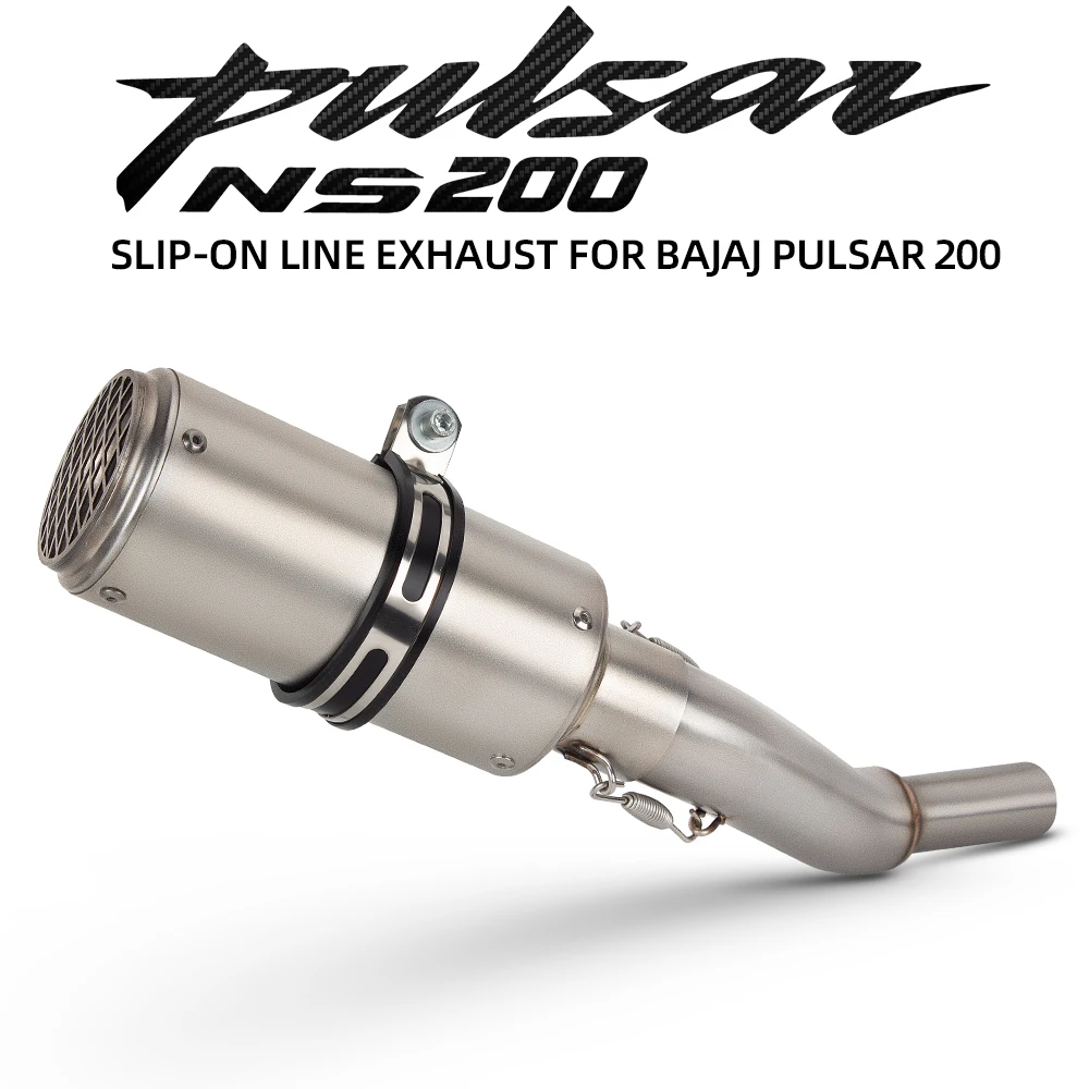 

For NS200 BajajPulsarNS200 Bajaj NS 200 Motorcycle exhaust slip on line muffler moto exhaust mid link pipe tail tube