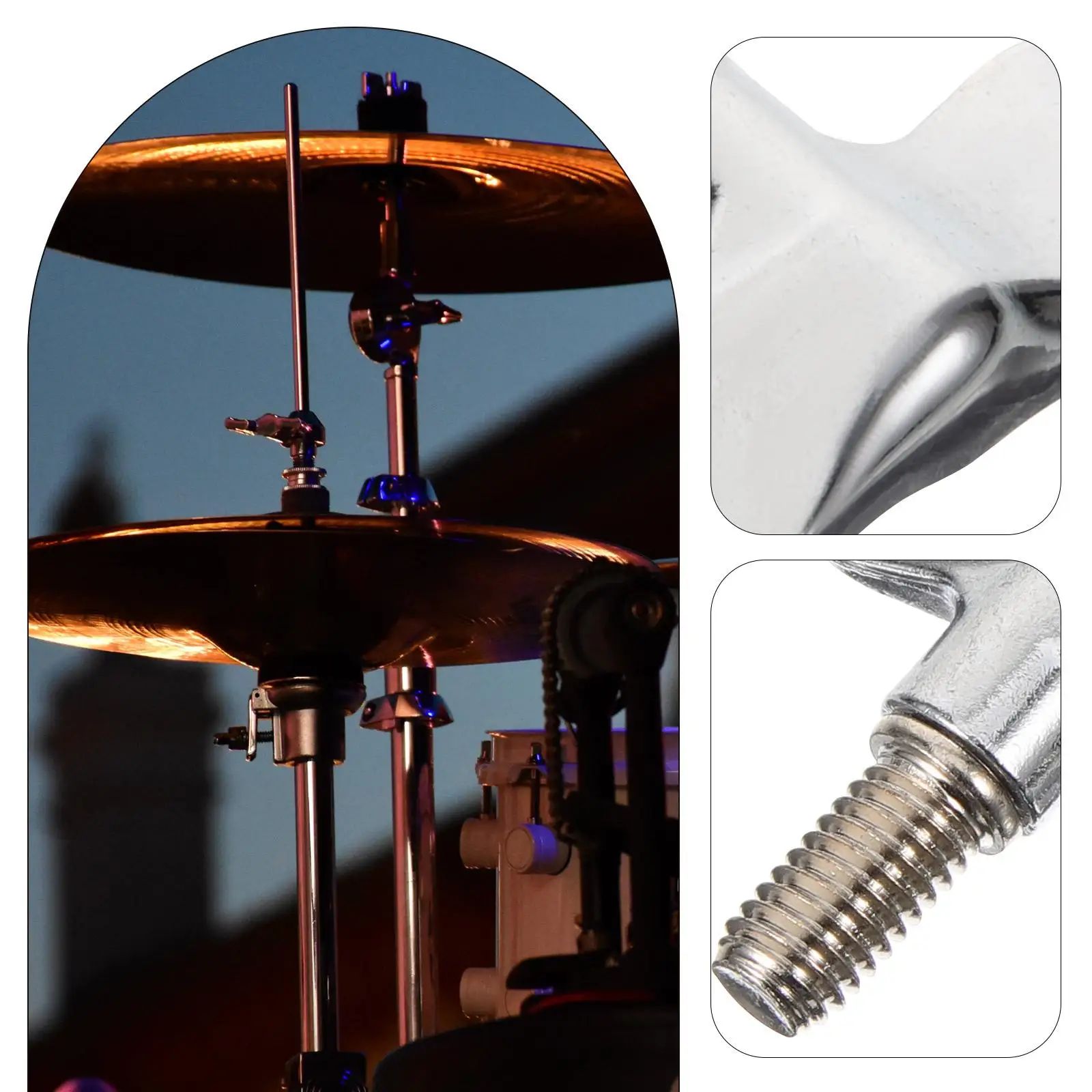 

2Pcs Drum Cymbal Stand Wing Screw Metal Nuts Quick Release Tools Durable Sturdy Jazz Drums Accessories Percussion Instrument