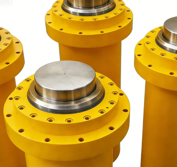 #Custom HeavyLong Stroke 100 200 Ton Flange Mounting Marine Grade Stainless Steel Hard Hydraulic Cylinder