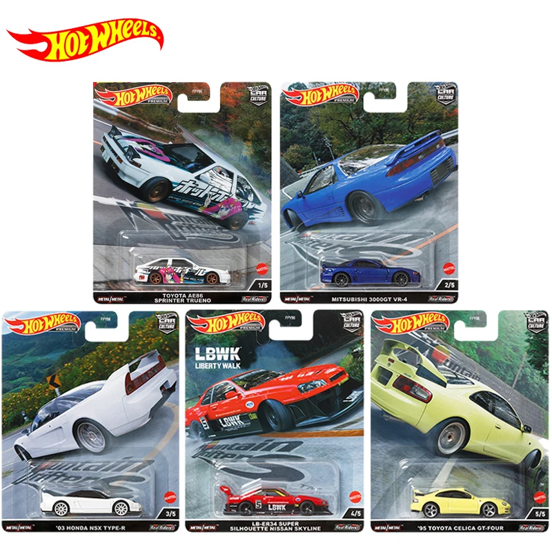 Original Hot Wheels Premium Car Culture Mountain Drifters Diecast 1:64 Voiture Toyota AE86 Honda Nsx Kid Boys Toys for Children