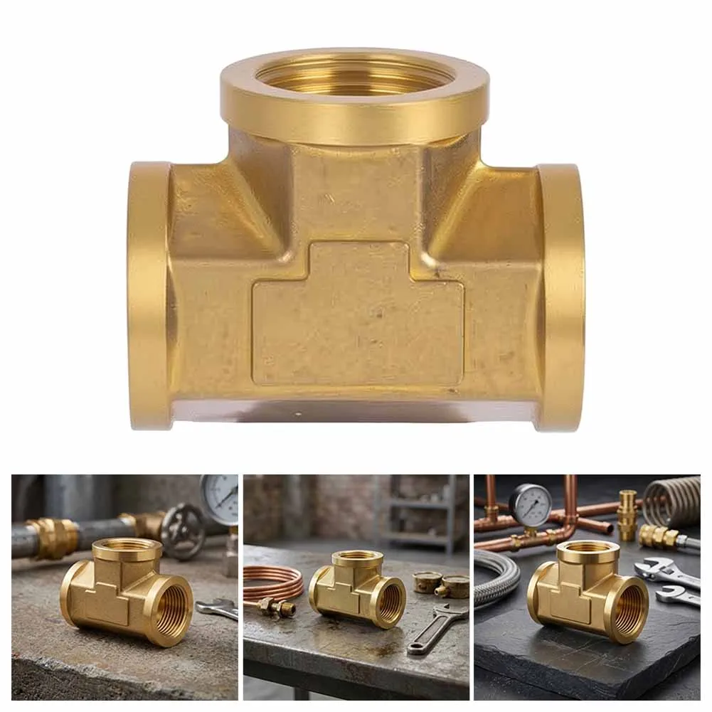 Npt Female Adapter 3 4 Brass Tee Brass Solid Brass Construction 1200 Psi Rating Internal Threaded Leak for proof Design