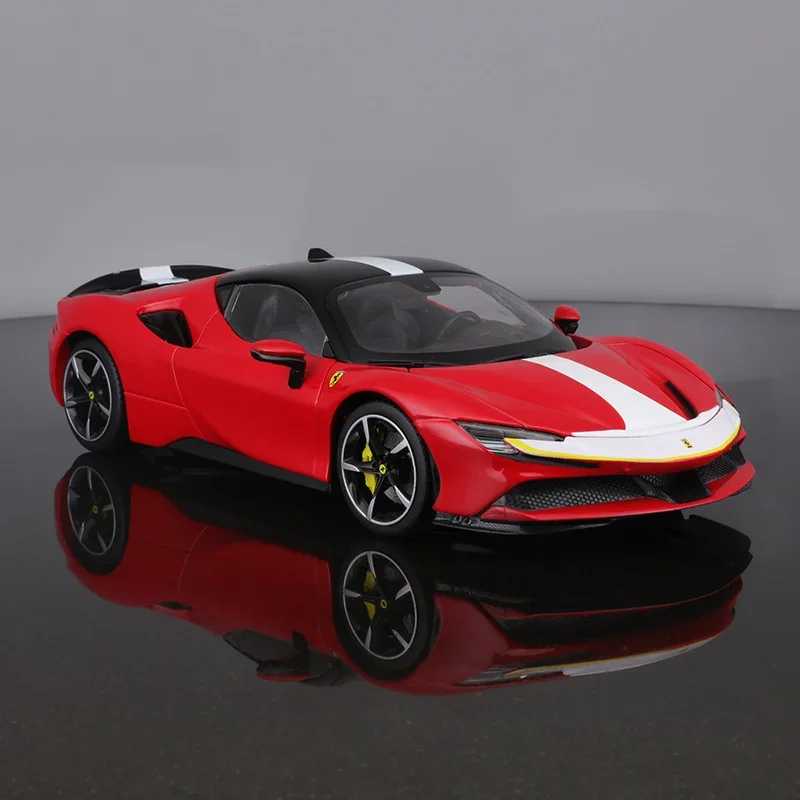 In Stock Bburago 1:18 Ferrari Sf90 Spider Assetto Fiorano Alloy Miniature Diecast Model Ferrari Sports Car Toy Christmas Gift