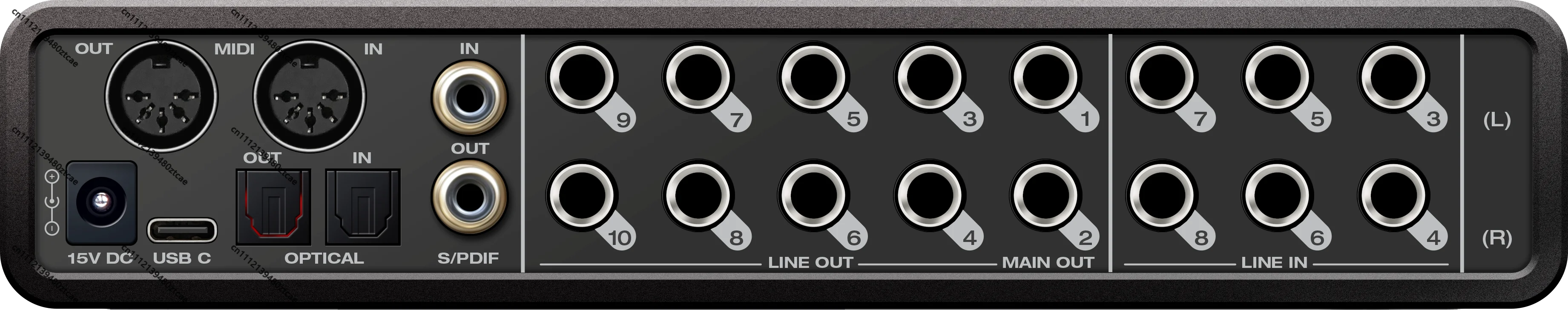 USB Audio Interface 18In 22Out External Sound Card DSP Mixing Effects USB-C Recording Studio