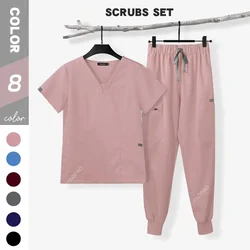 Scrub a maniche corte da uomo Top pantaloni Scrub per il tempo libero rilassati abbigliamento infermieristico medico uniforme da infermiera uniforme da lavoro uniforme chirurgica