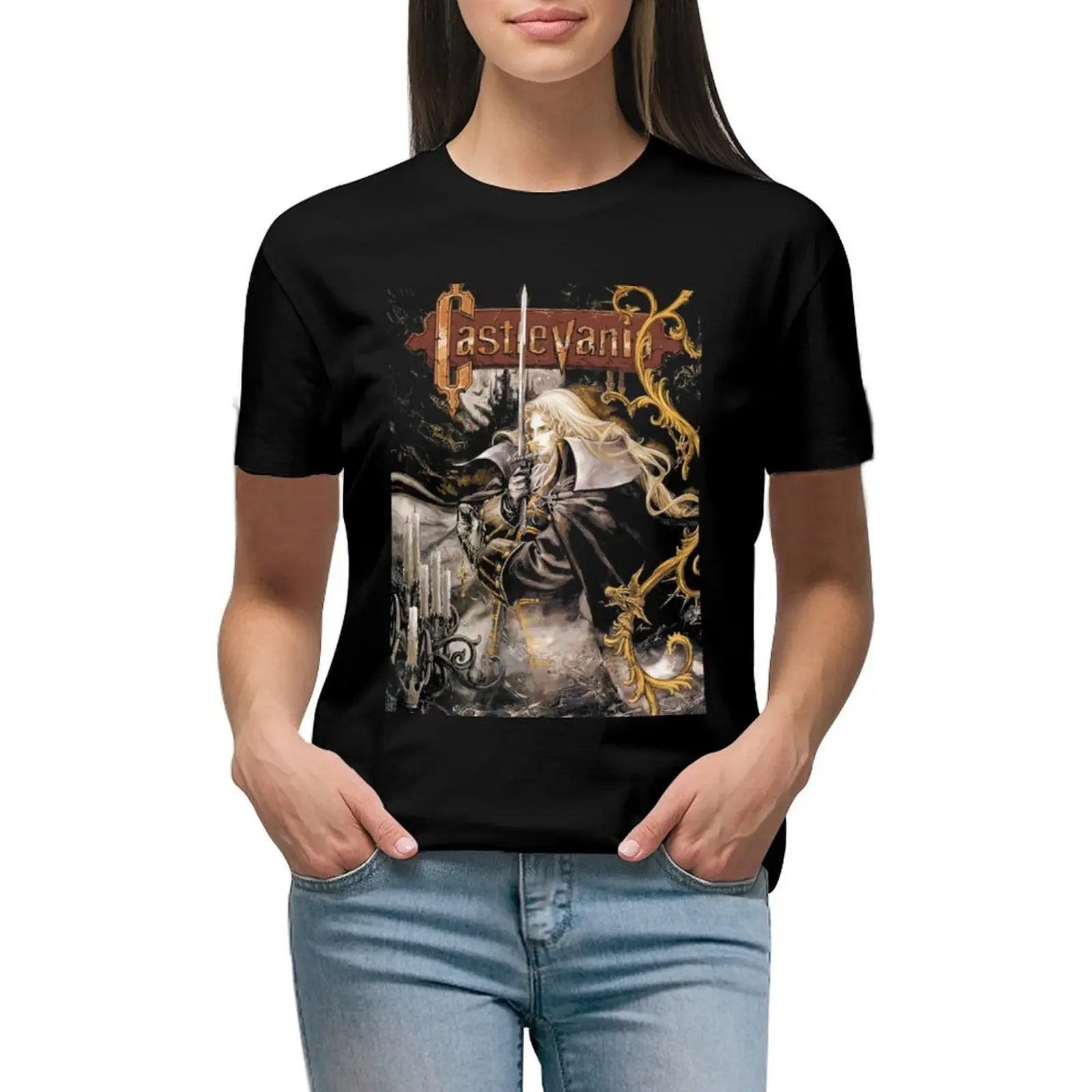 

Castlevania - Symphony of the Night Classic T-Shirt Short sleeve tee lady clothes anime quick drying T-shirt Women