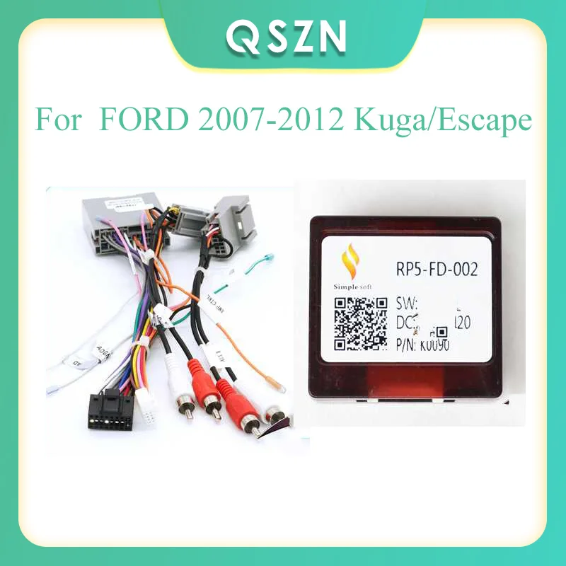 

16 pin Android Wiring Harness Power Cable Adapter with Canbus Box For FORD 2007-2012 Kuga/Escape Car radio Multimedia Player