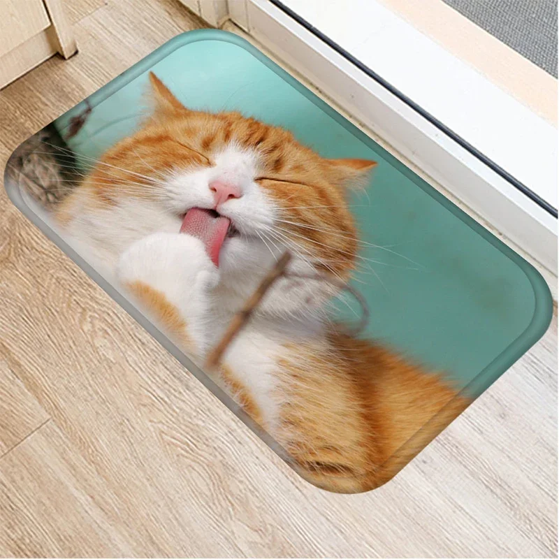 40*60cm Cartoon Bath Mat Bathroom Carpet Water Absorption Cute Cat Bathroom Mat kitchen Floor For Toilet Non Slip