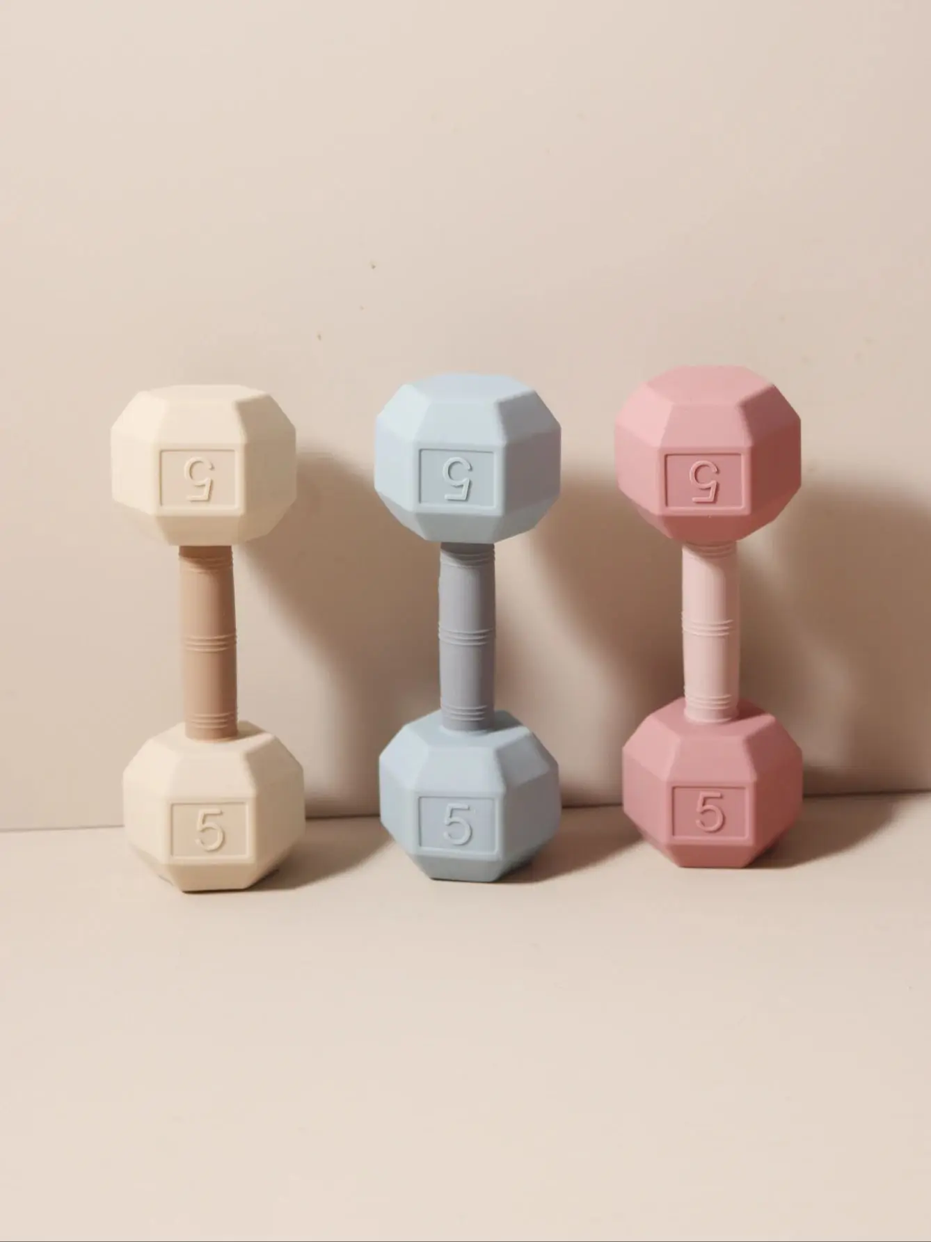 grzechotka dla niemowląt, zabawka do gryzienia, hantla, gryzak dla niemowląt 5kg, silikonowy gryzak do żucia, 0-2 lata