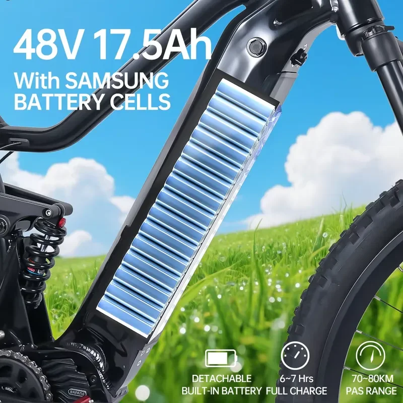 M510 Mid Motor Aluminum Alloy Electric Mountain Bike Hydraulic Brake EMTB Bicycle With Hidden Battery Men Sport E Bike view 3