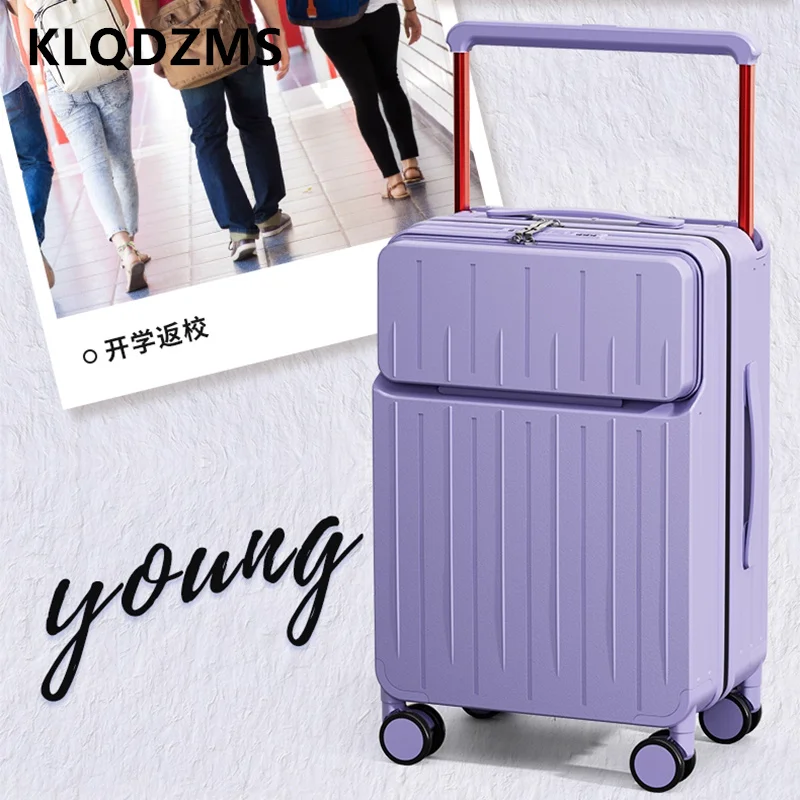 KLQDZMS USB Charging Suitcase Front Opening Boarding Case Multifunctional Trolley Case 20