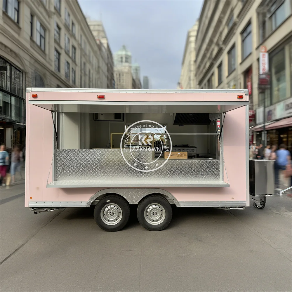 

Mobile Food Cart Fully Equipped Concession Hot Dog Cart Catering Trailer Custom Fast Food Truck Trailer With Full Kitchen