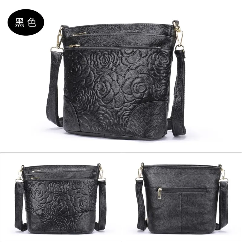 Borsa da donna in vera pelle Johnature borse a tracolla in rilievo 2024 nuova borsa a tracolla multi scomparto in morbida pelle tinta unita