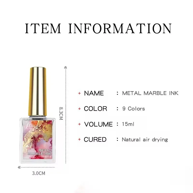 Metal Watercolor Blooming Nail Polish Ink Nails Art Design Natural Dry Gradient Ink Marble Painting Gel Nail Varnish Decoration