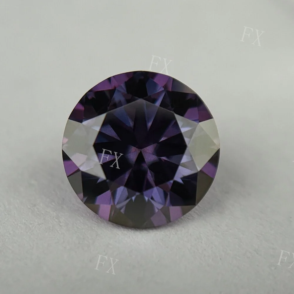 

Wholesale 5-10mm Loose Moissanite Stones Purple Shining Fine Round Lab Grown Stone With Certificate