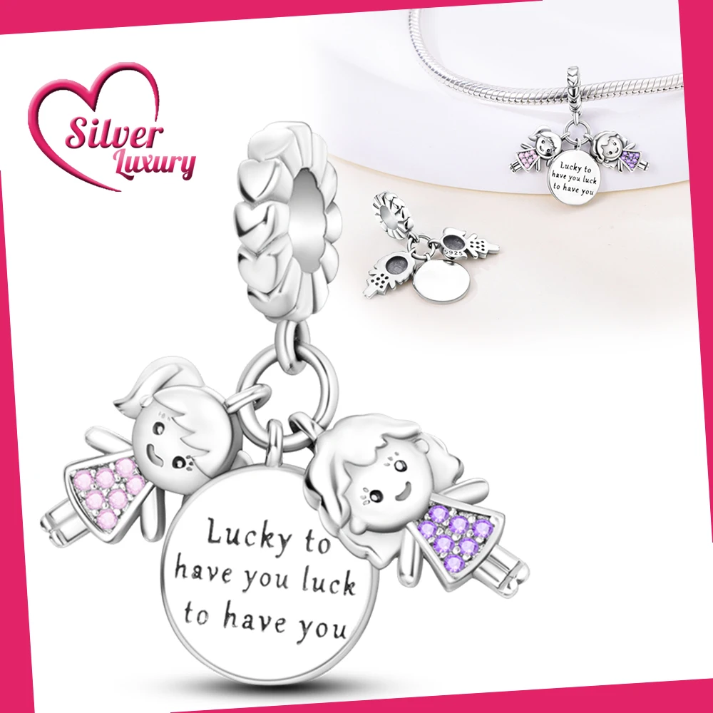 

Оригинальные подвески из серебра 925 пробы, подвески для матери и дочери, подходят для подвесок, браслеты Plata 925, для женщин, изготовление ювелирных изделий, изысканные подарки