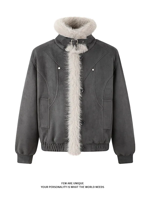 

Мужская зимняя куртка Deep Ey из хлопка с утеплением, кожаными вставками и мехом, модная повседневная верхняя одежда в американском стиле