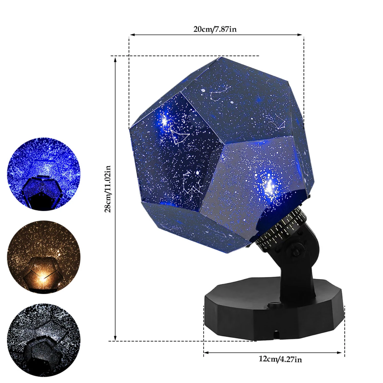 New Celestial Night Light: Rechargeable Star Projector Lamp with 3 Colors, 360 Degree Rotating Cosmos Display for Dreamy Bedroom