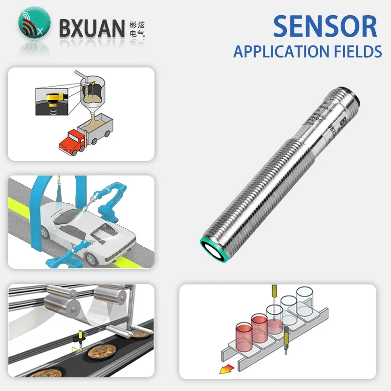 M12 Ultrasonic Proximity Switch Sensor Analog 4-20mA/0-10V Output 24V Ultrasonic Distance Sensing Switch