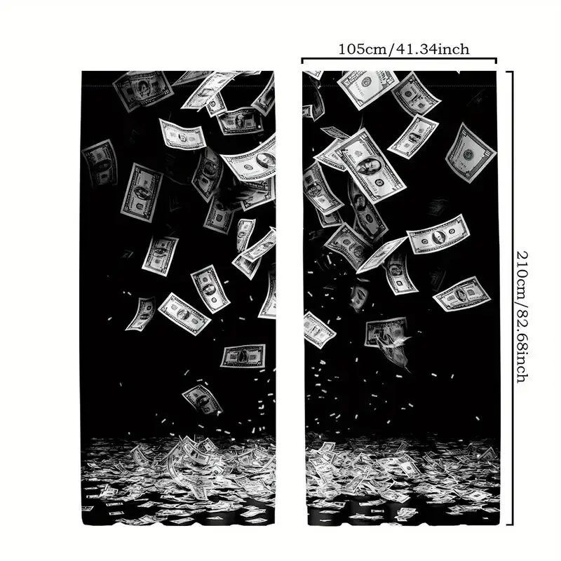 ستائر مطبوعة نقدية للأوراق النقدية الأمريكية، ستائر حقيبة عمود المصباح 42*84، غرفة المعيشة في غرفة النوم، ديكور المنزل، ديكور الغرفة