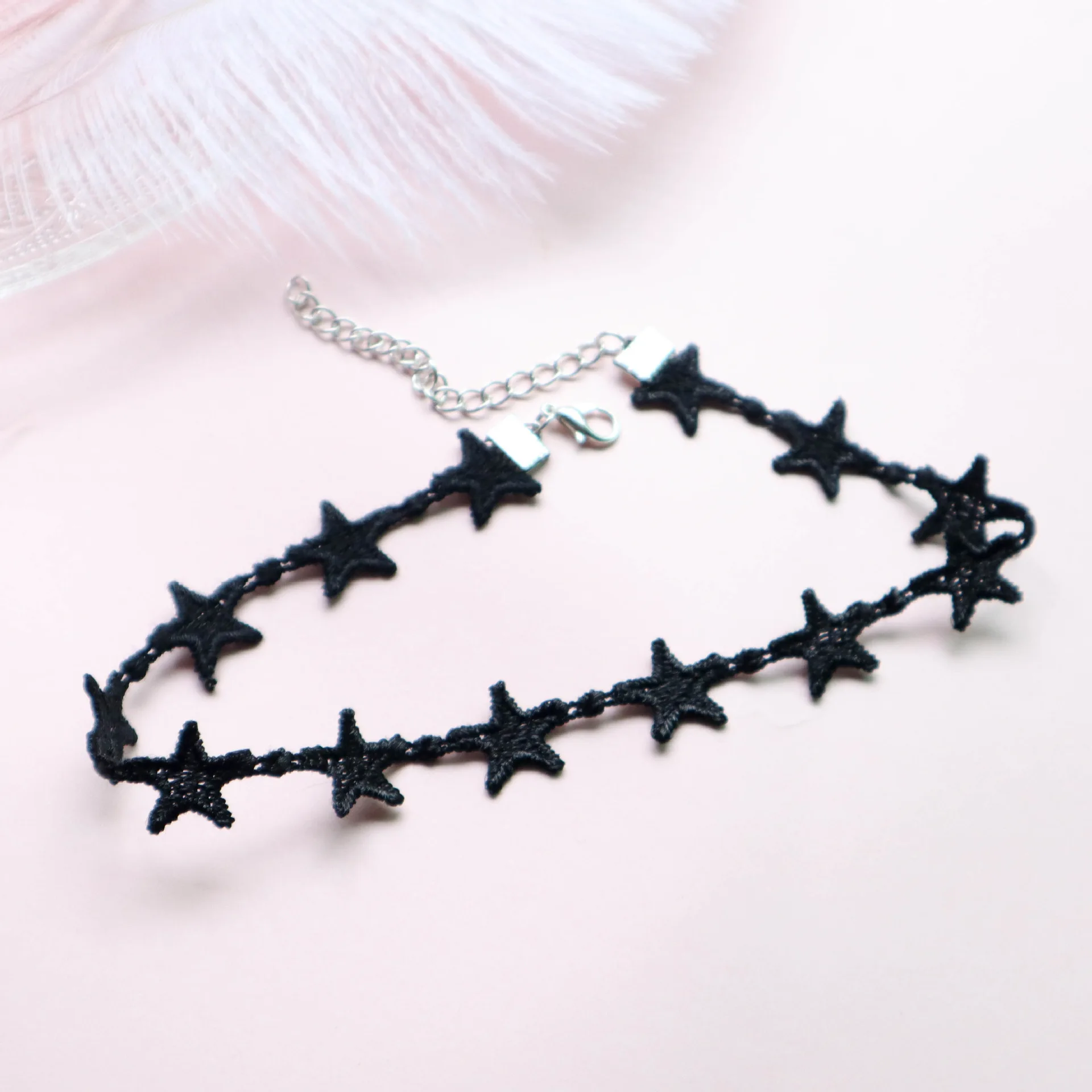 Sexy Black Lace Flower Fabric Choker Neckband Short Collar Clavicle Chain Chocker Necklace for Women Female Jewelry