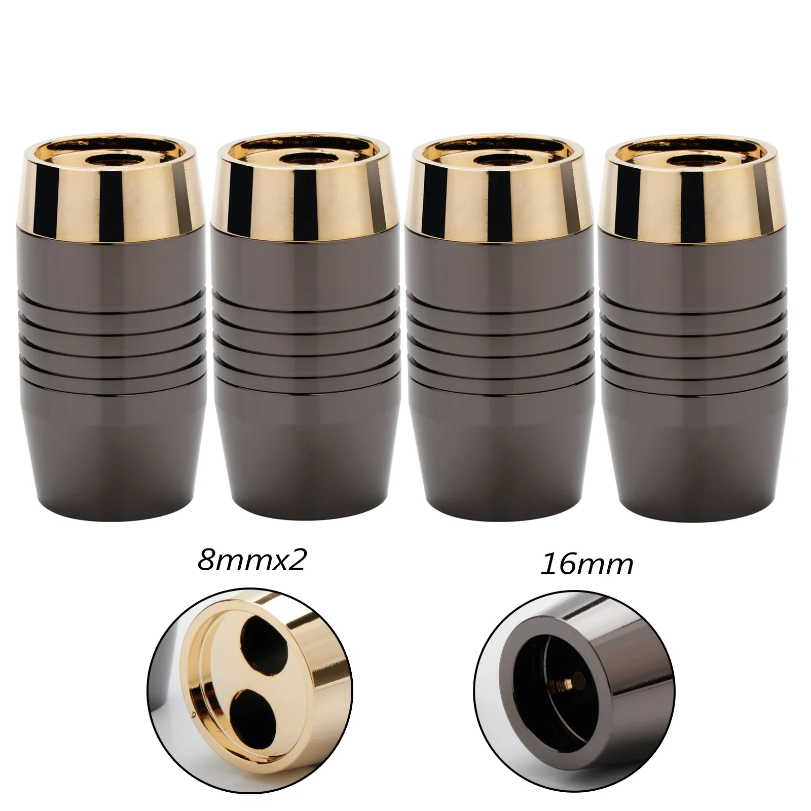 HiFi Wire Pants Boots Y Splitter Solid Steel Speaker Line Gold Splitter for DIY Speaker Cable 16MM To 8mm X 2