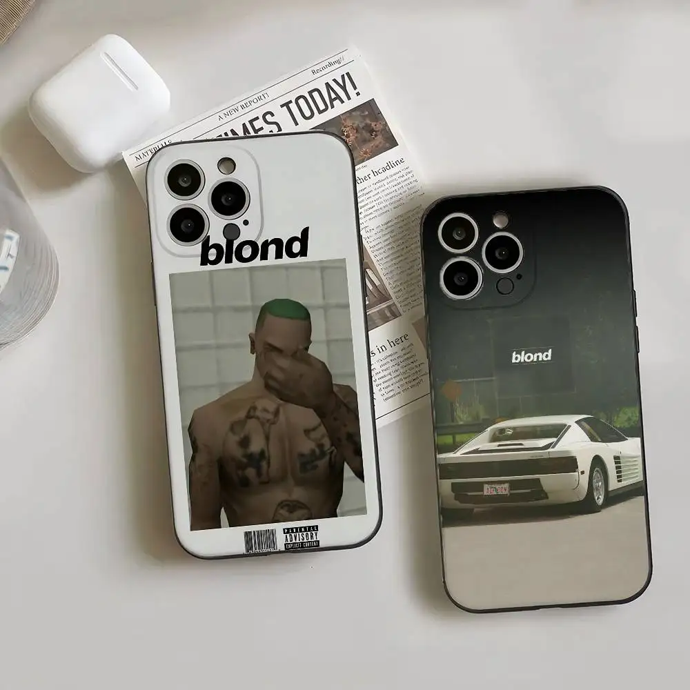 Coque de téléphone Album blond Frank Ocean, étui en Silicone noir pour IPhone 16 15 14 13 Pro Max 11 12 Mini Xs XR Se