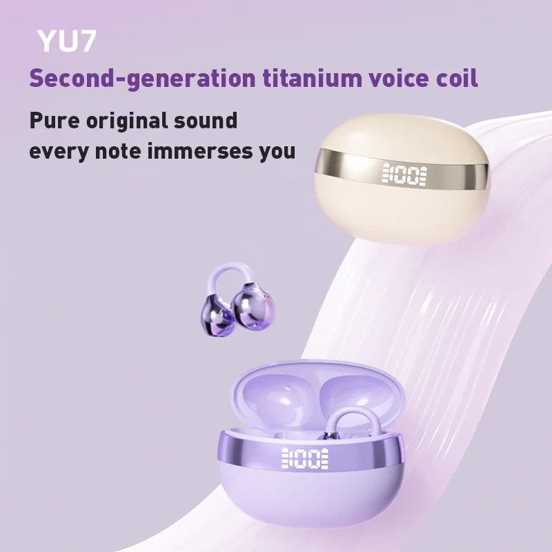 2025 New Edition AI Translation Clip-On Earbuds Open Ear Headphones Wireless Bluetooth Ear Buds Lightweight Comfort, Stable Fit - Image 3