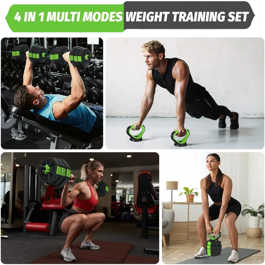 مجموعة دمبل قابلة للتعديل سعة 88 رطلًا 4 في 1 مجموعة دمبل وزن مجاني مكونة من 2 للتدريب على صالة الألعاب الرياضية المنزلية للاستخدام متعدد الاستخدامات كحديد وغلاية #6