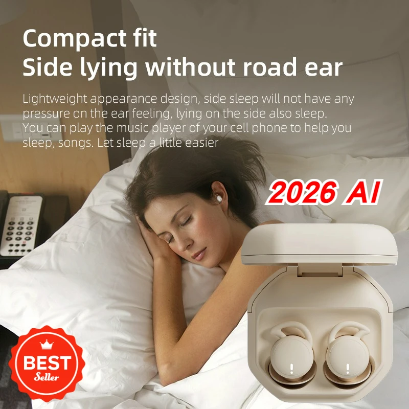 AI 2026 سماعات أذن لاسلكية صغيرة للغاية للنوم غير مرئية مريحة إلغاء الضوضاء سماعات بلوتوث للنوم الجانبيين #1