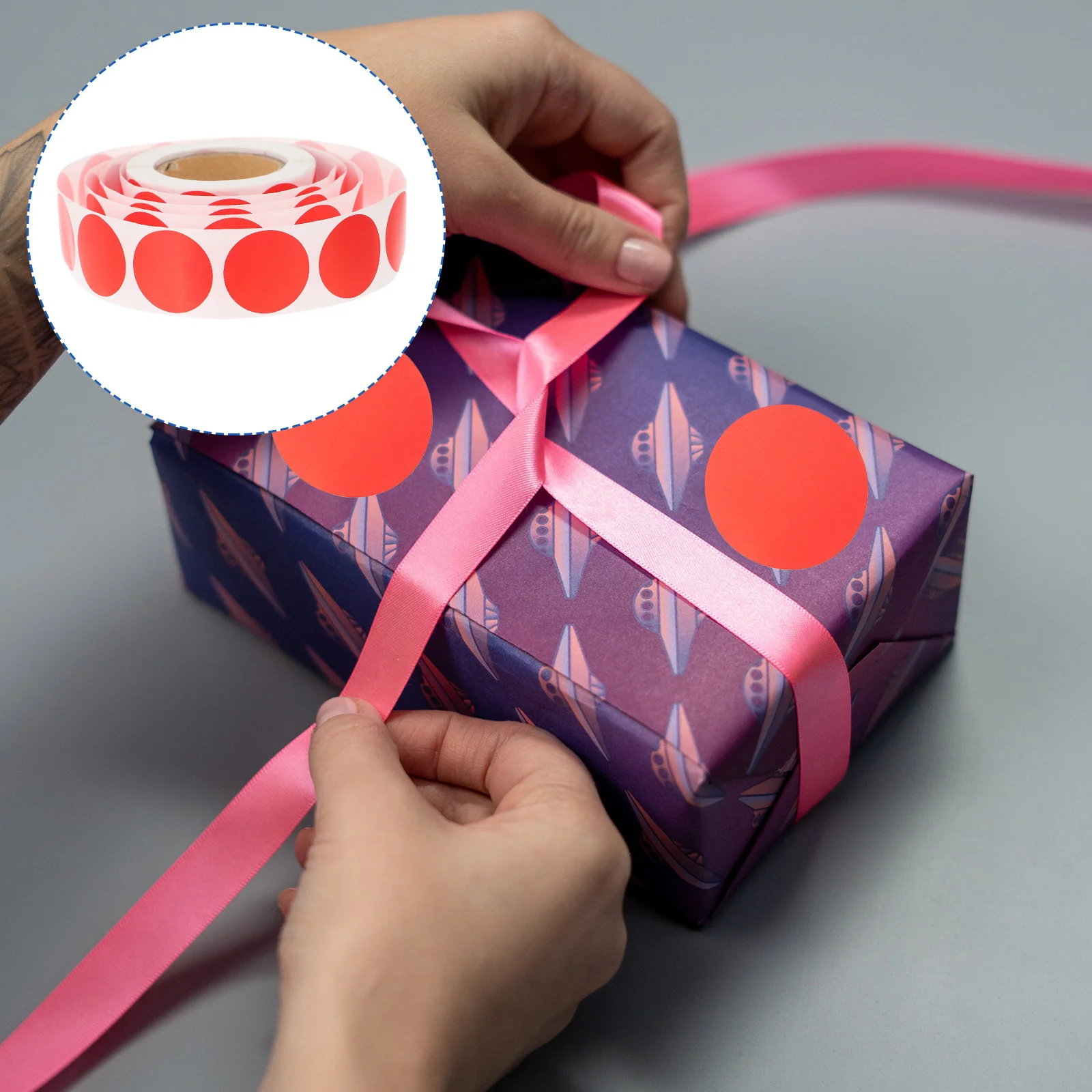 1 لفة من ملصقات النقاط المستديرة الملونة القابلة للإزالة لتغليف صندوق الهدايا والمغلفات واللوازم المكتبية #2