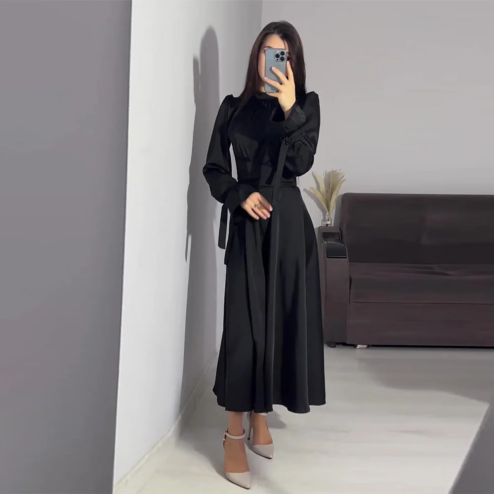 Elegant Solid Women\'s 2024 Dress Long Sleeve Ruched Slit Casual Formal Wedding Cocktail Party Maxi Dresses